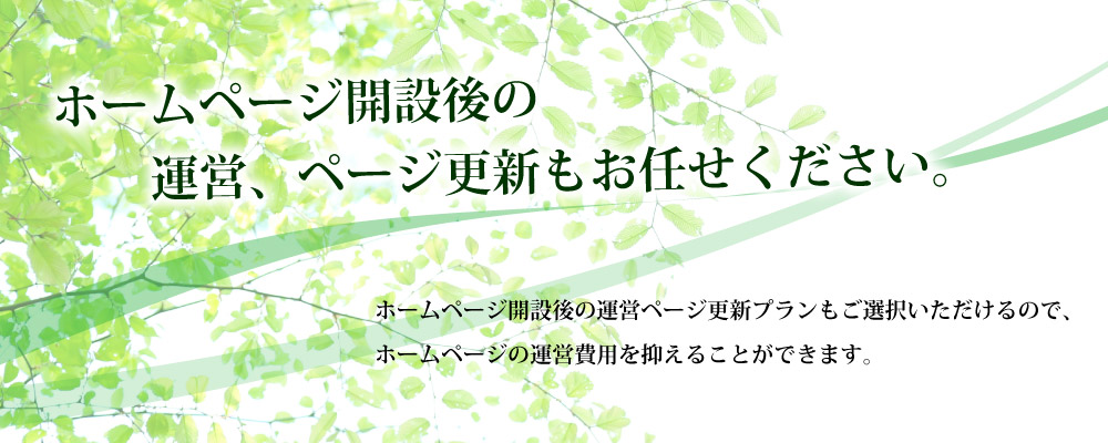 管理運営プランが選べるので、ホームページ開設後の費用を抑えることができます。